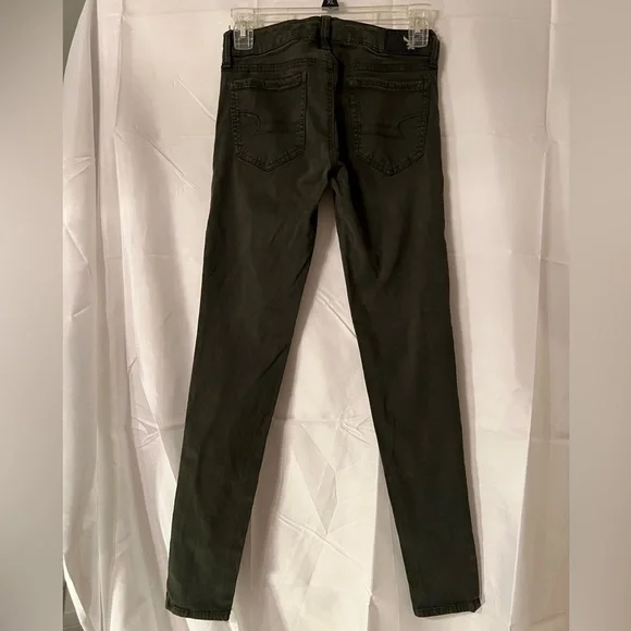 American Eagle Dark Green Super Stretch Jeggings Size 0 - Picture 3 of 5
